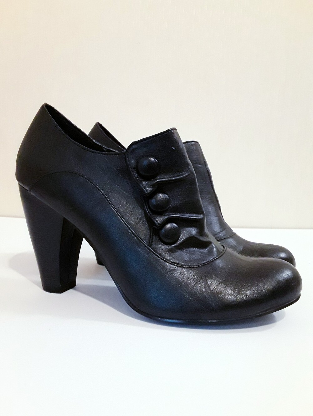 TLC Call it Spring Ankle Booties with High Heel - Zipper, Black, Shoes Victorian